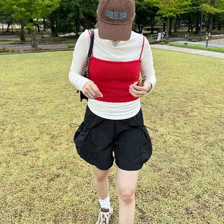 Side pocket nylon shorts