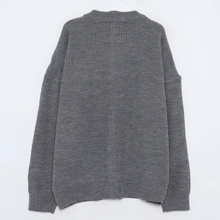 U-neck knit cardigan