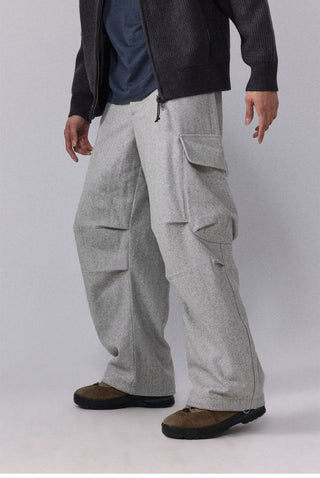 [Monterest] Wool Blend Wide Cargo Work Pants