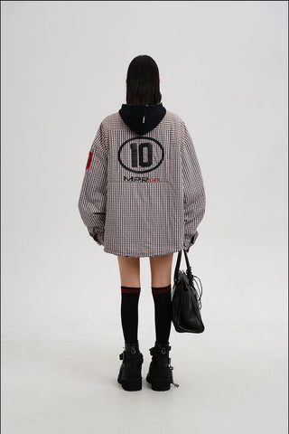 [MASONPRINCE] Plaid Hooded Shirt Jacket