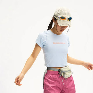 [Monterest] Quick-Dry Slim Fit Crop Logo Tee