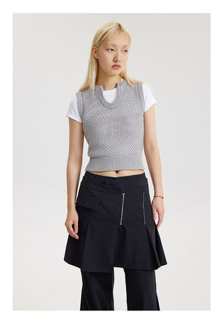 CONP Knitted mesh tight vest (gray)