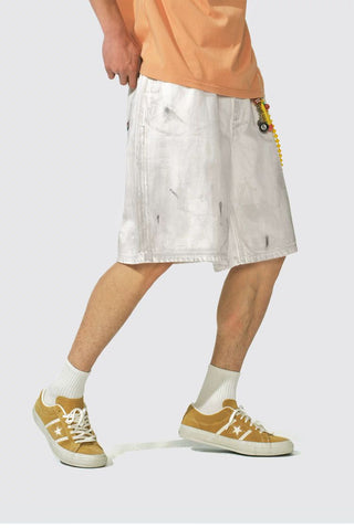 [Monterest] Paint Splatter Distressed Denim Shorts