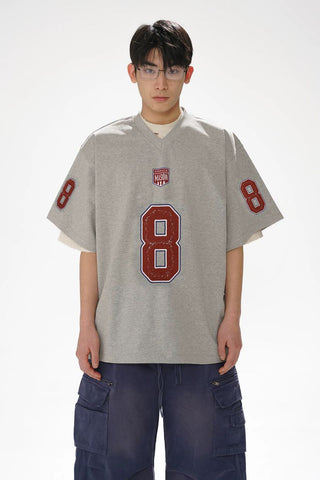 [MASONPRINCE] 380G Heavyweight Cotton V-Neck Jersey Tee