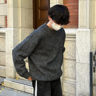 Wool-blend color round knit