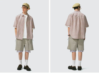 [Monterest] Seersucker Check Logo Embroidered Shirt