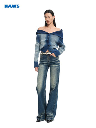 [NOTAWEAR] Denim Lightning Cardigan