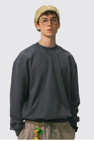 [Monterest] Relaxed Fit Logo Embroidered Sweatshirt