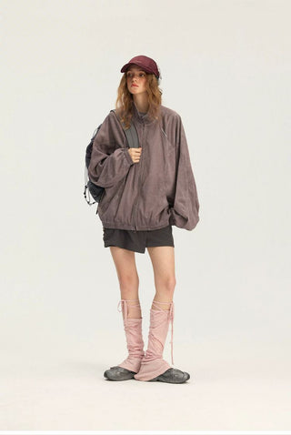 [Monterest] Washed Mesh Oversized Track Jacket