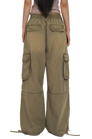 [Moromoro2] Gradient Washed Wide Leg Cargo  Pants