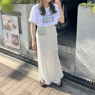 Polka dot long skirt