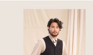[CULTUM] Herringbone Wool Blend Suit Vest
