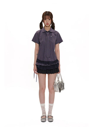 [Moromoro2] Lace Trim Ribbed Half Socks