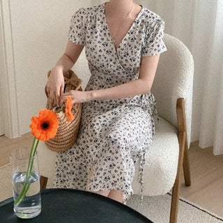 Flower Wrap Long Dress