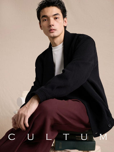 [CULTUM] Cotton Linen Blend Shawl Collar Jacket
