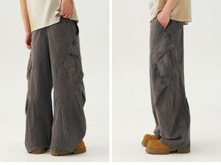 [Monterest] Washed Cotton Pleated Wide Leg Pants