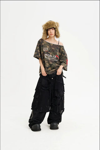 [MASONPRINCE] Camouflage Racing Knit Top