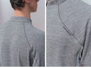 [Monterest] 3A Antibacterial Grid Fleece Half-Zip Tee