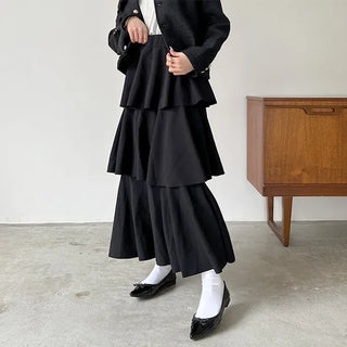 3-tiered long canter skirt