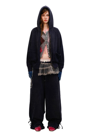 [Moromoro2] Combed Cotton Lace Hoodie &  Sweatpants