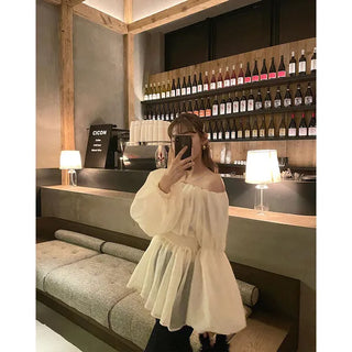 Balloon off-shoulder blouse