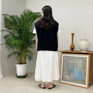 denim pocket boxy vest