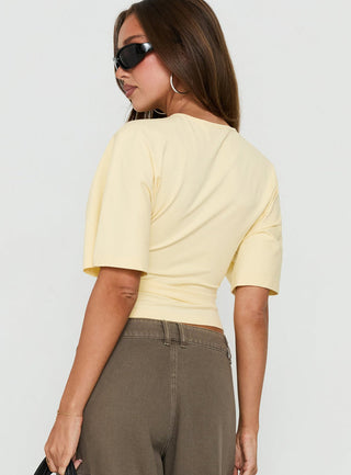 Nakota V Neck Cinched Tee Butter Yellow