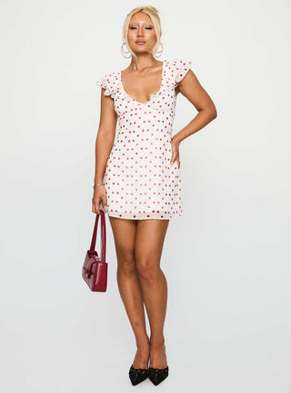 I Guess So Mini Dress White  Burgundy Tall