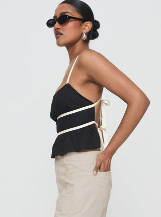 Daxon Top Black  Cream