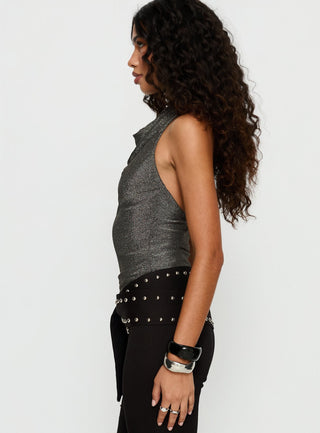 Giggle Top Charcoal Shimmer