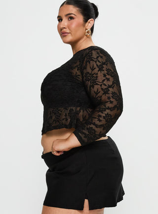 Martine Sheer Top Black Curve