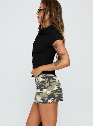 Voltage Denim Mini Skirt Camouflage