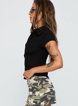 Cottesloe Blouse Top Textured Black