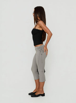 Bailor Channel Waistband Capri Pants Grey