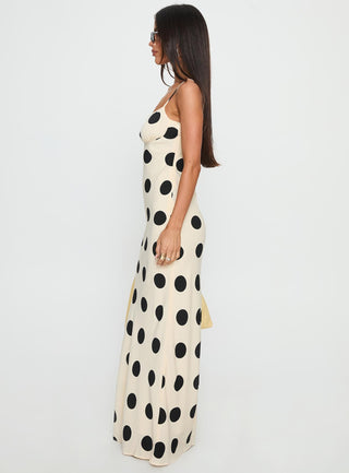 Avienna Maxi Dress Cream  Polka Dot