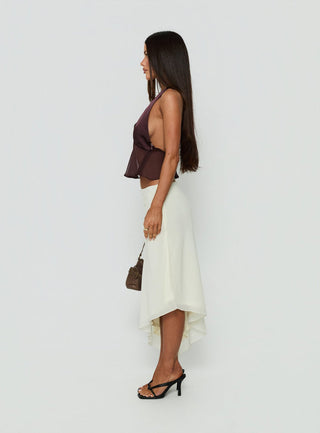 Suella Asymmetrical Midi Skirt Off White