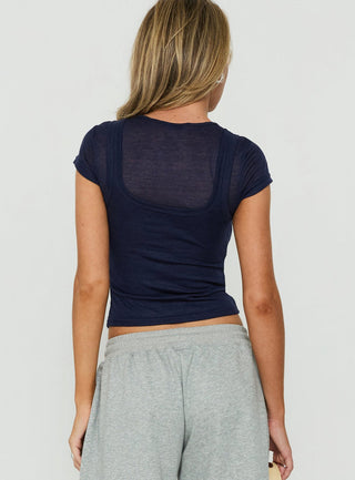 In Time Layered Top Navy
