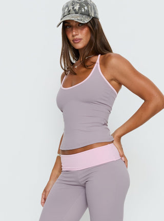 Kobee Jersey Halter Top Slate  Dusty Pink