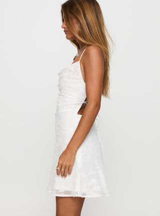 Celena Mini Dress White  Floral