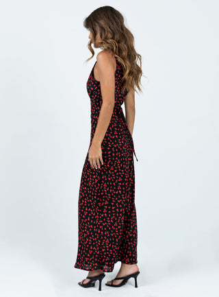 Nellie Maxi Dress BlackRed Floral