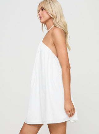 Peaco Halter Mini Dress White