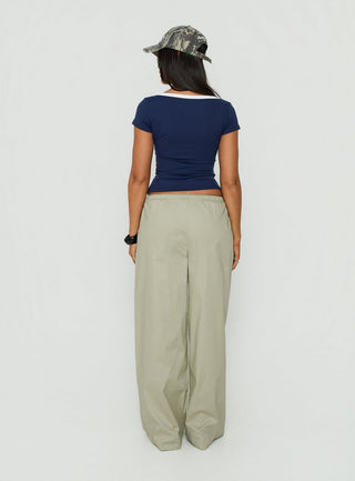 Toren Drawstring Straight Leg Pants Stone