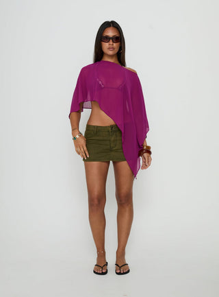 Mairelle Sheer Poncho Plum