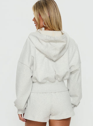 Daytime Cropped Blouson Hoodie Snow Marle