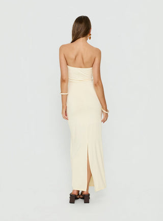 Signature Move Strapless Maxi Dress Butter Yellow