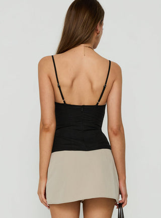 Elsea Structured Cami Top Black