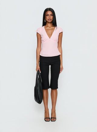 Dalanna Cap Sleeve Top Pink  Lemon Polka