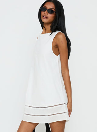 Haily Babydoll Mini Dress White
