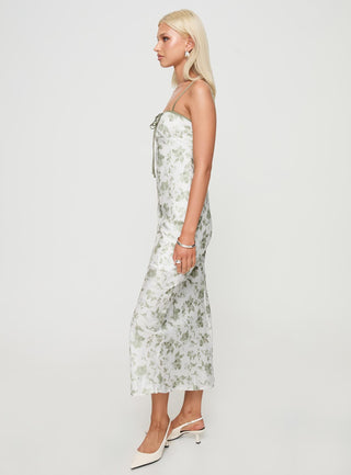 Vasiliki Maxi Dress White  Green Floral