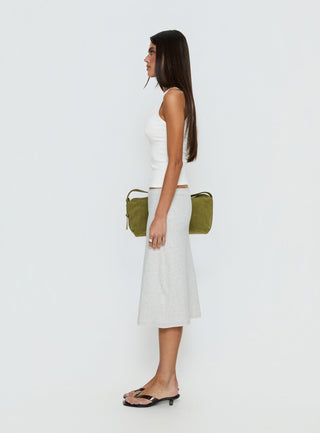 Baseline Rib Midi Skirt Grey Marle